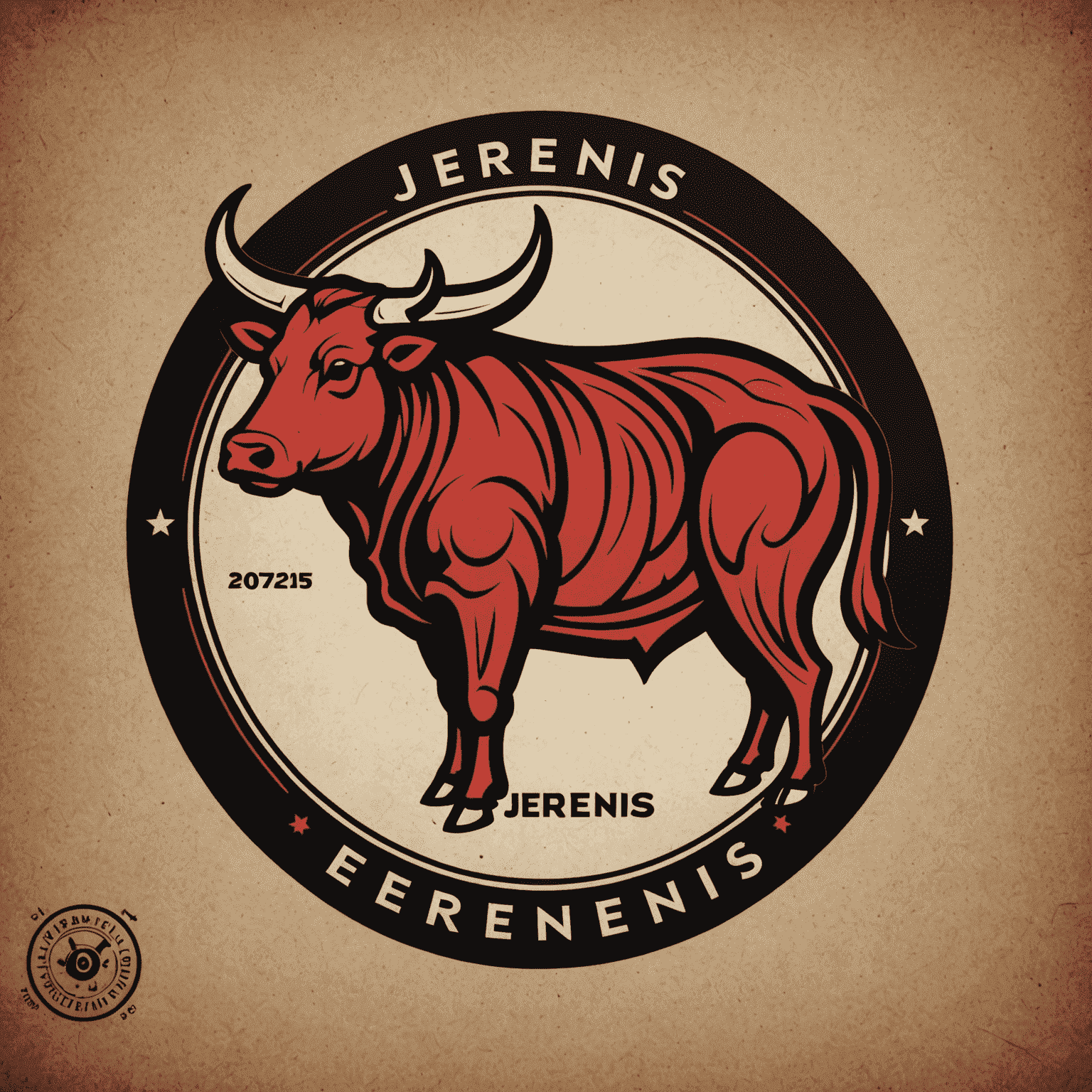 Jerenis logo featuring a stylized meat cut icon in red and black