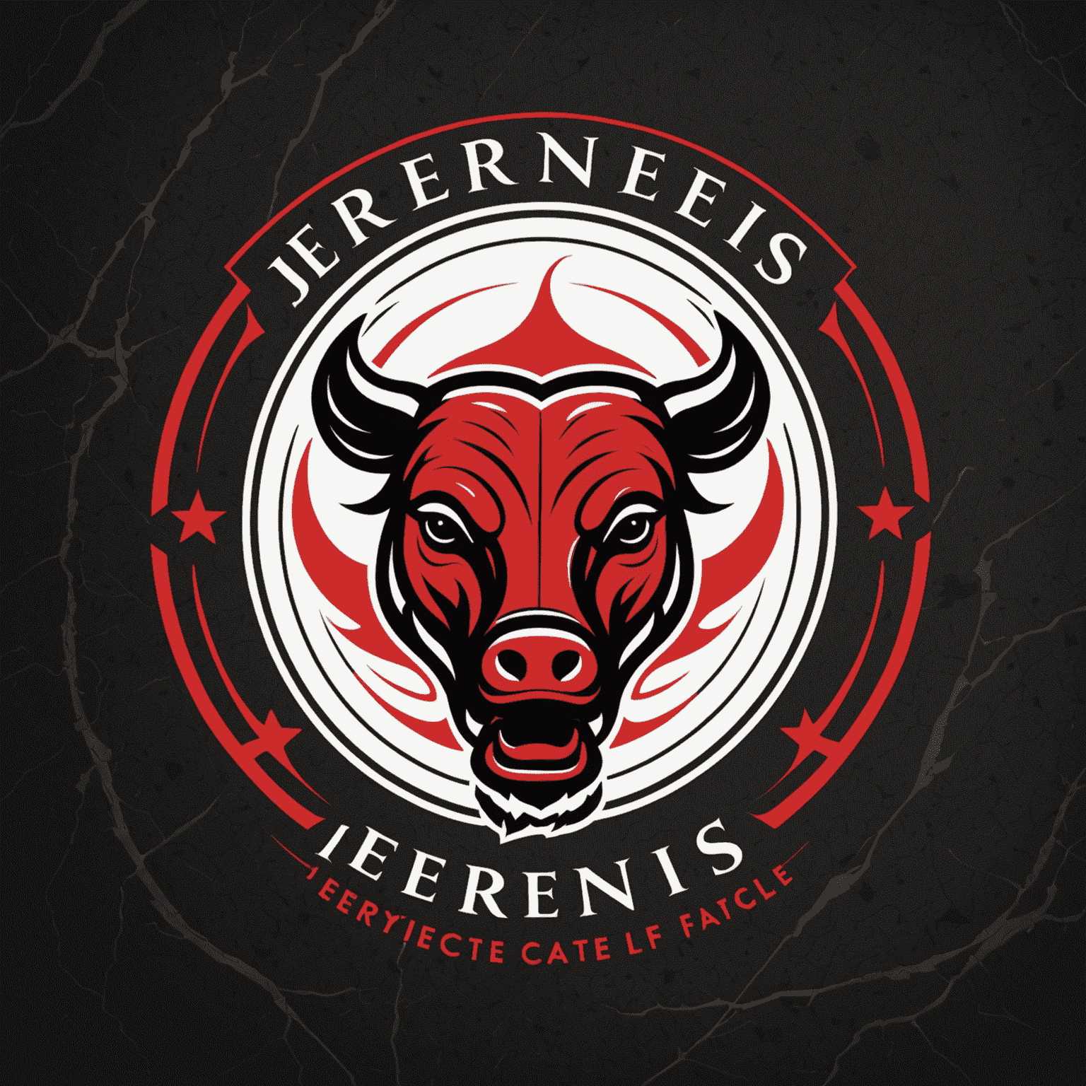 Jerenis logo featuring a stylized meat cut icon in red and black