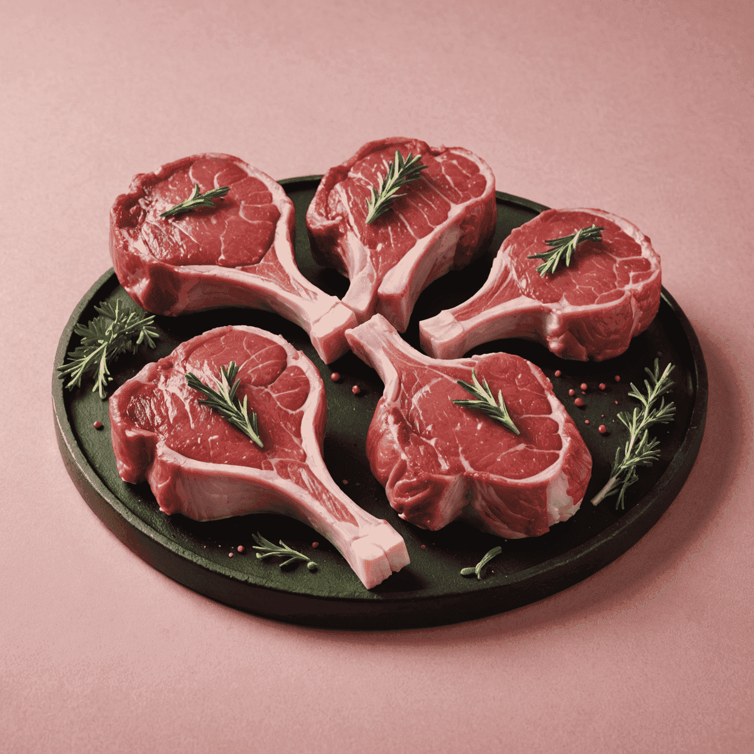 Tender lamb chops with a rich, pink color and minimal fat trimming